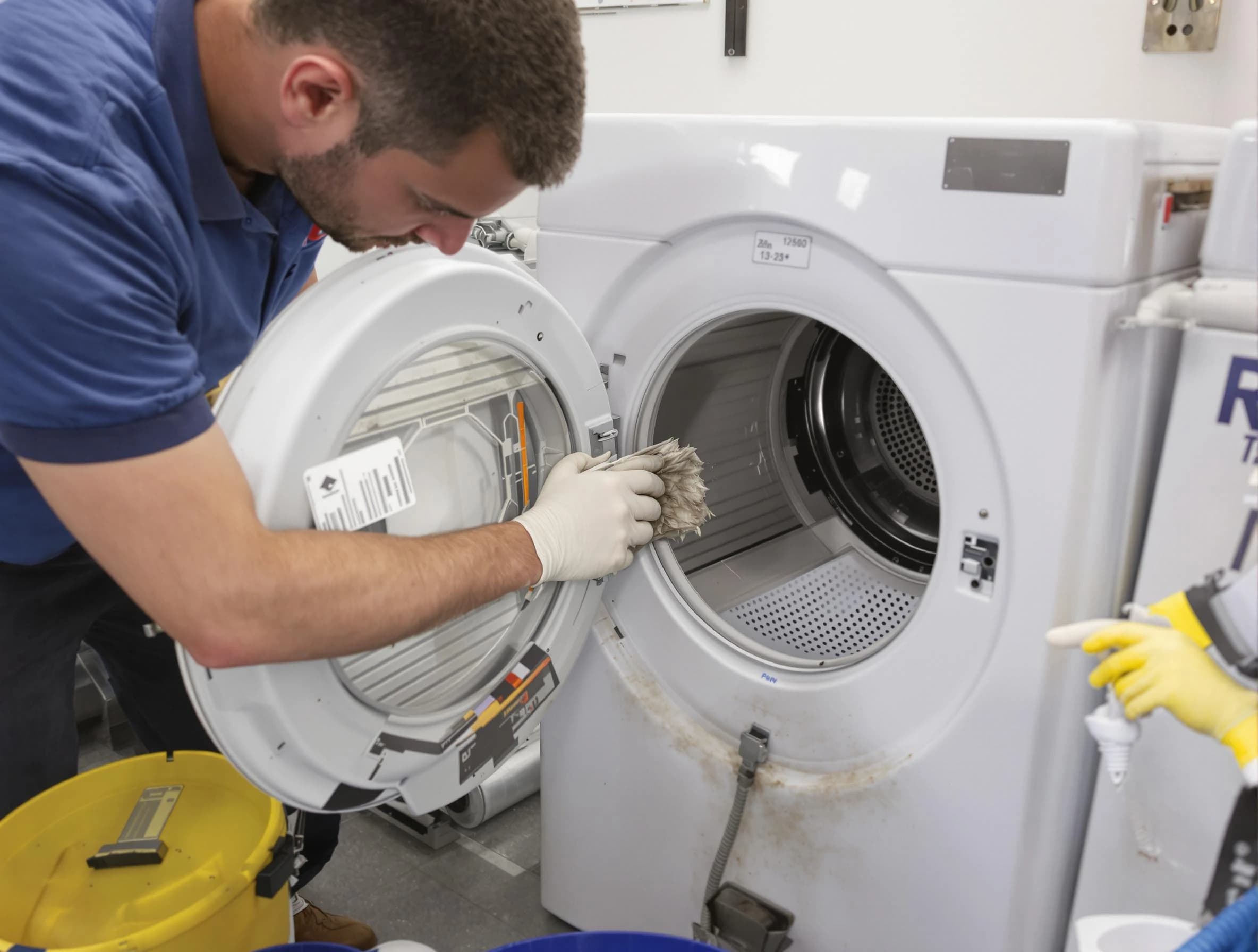 Orange Dryer Vent Cleaning specialist performing detailed lint trap cleaning service in Orange